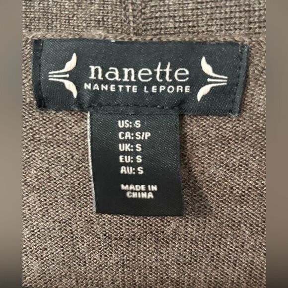 Nanette Lepore Merino Wool Blend Open Cardigan Sweater Quiet Luxury Sz Small - Picture 5 of 8